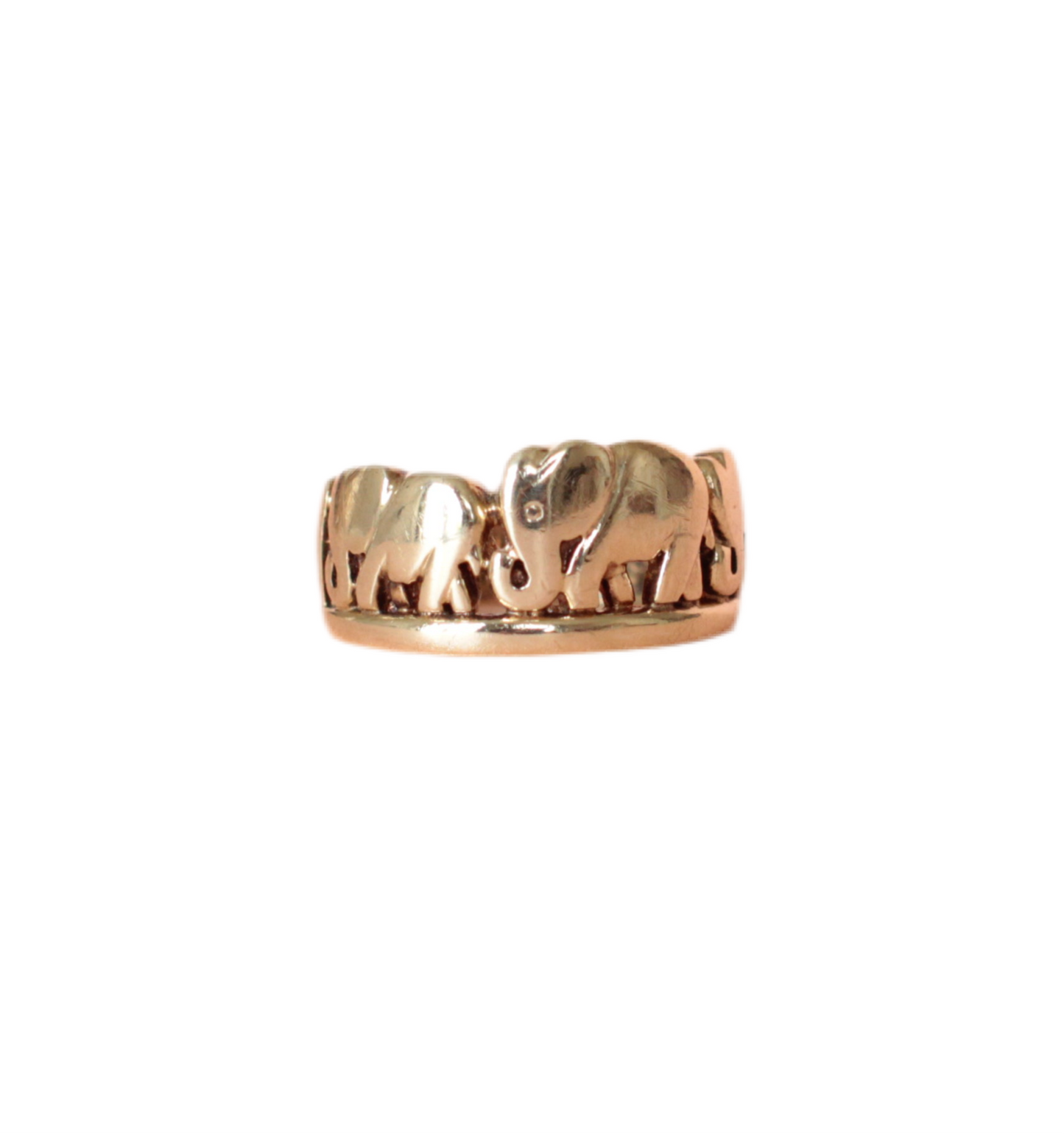 Circa 1960 - Hand sculpted Gold Elephant Ring