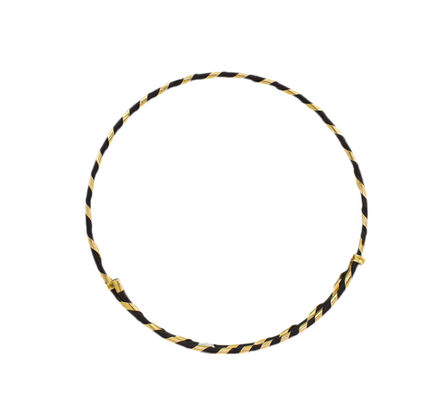 Rare 18K Gold Elephant Hair Bangle Bracelet with Eagle Head Mark (1900s)