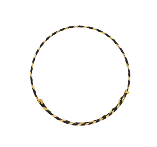 Rare 18K Gold Elephant Hair Bangle Bracelet with Eagle Head Mark (1900s)