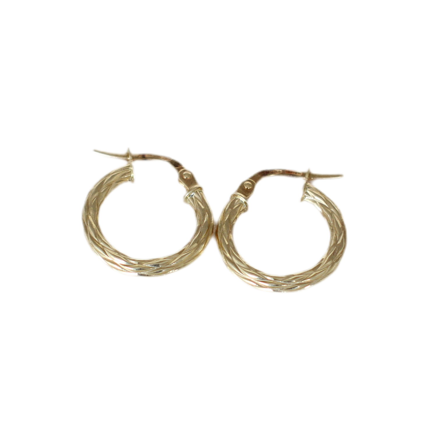 Vintage 1980s 18K Yellow Gold Braided Hoop Earrings