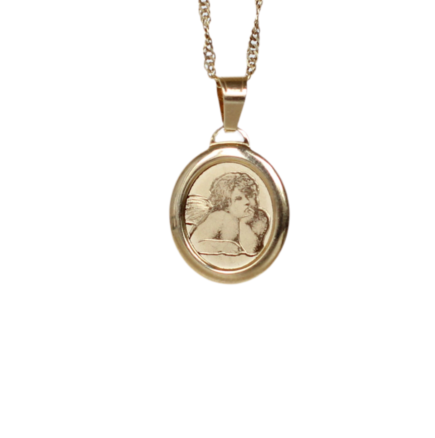 18k Yellow Gold Angel Pendant