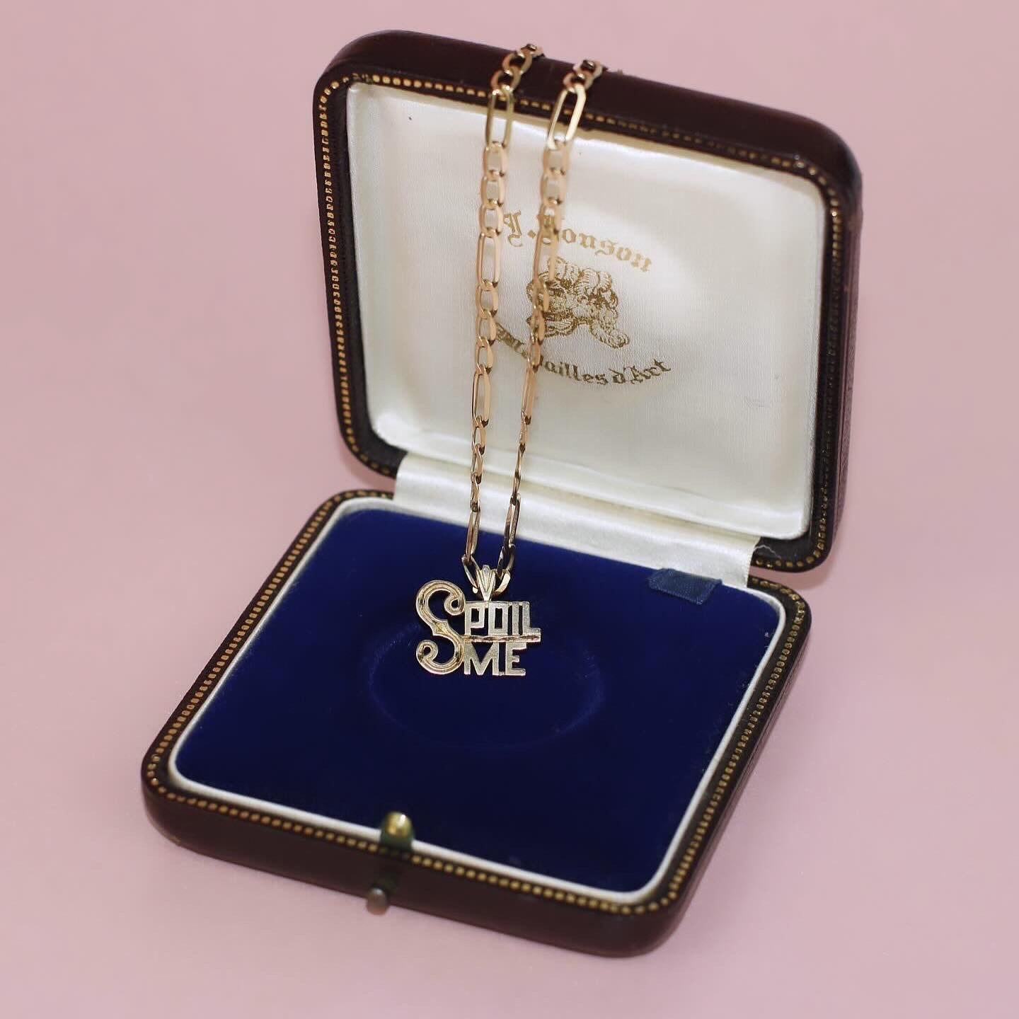 Unique Vintage "SPOIL ME" Gold Talking Charm Pendant