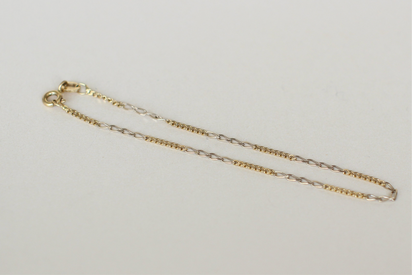 Vintage Mini Chain Bracelet – 18K Two-Tone Gold – 1980s