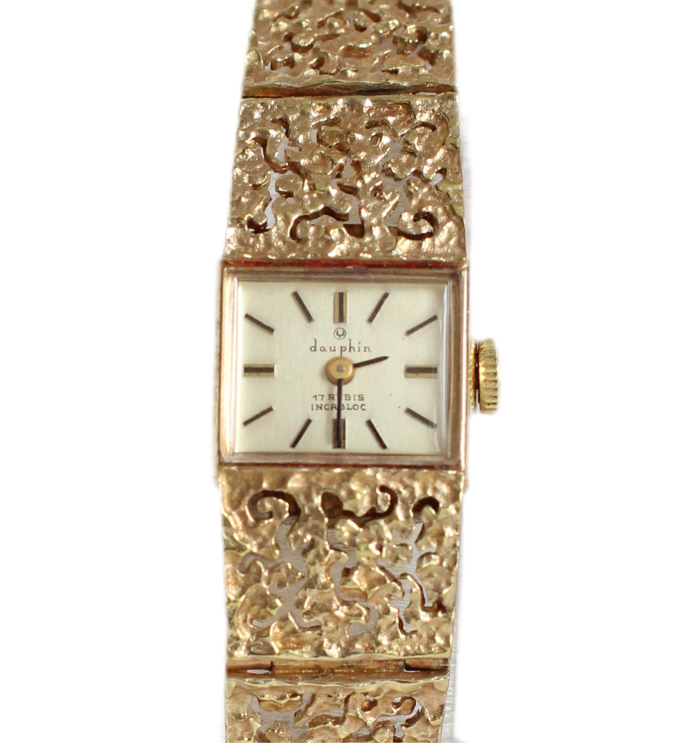Vintage Dauphin Mechanical Watch – 1960s Lace-Style Mesh
