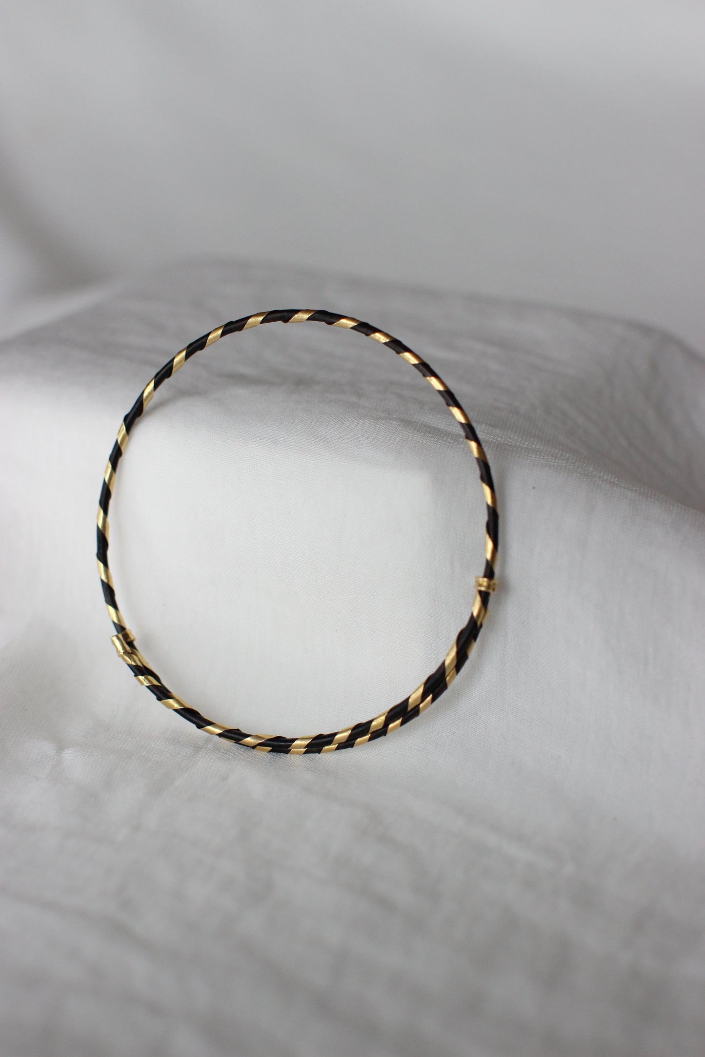 Rare 18K Gold Elephant Hair Bangle Bracelet with Eagle Head Mark (1900s)