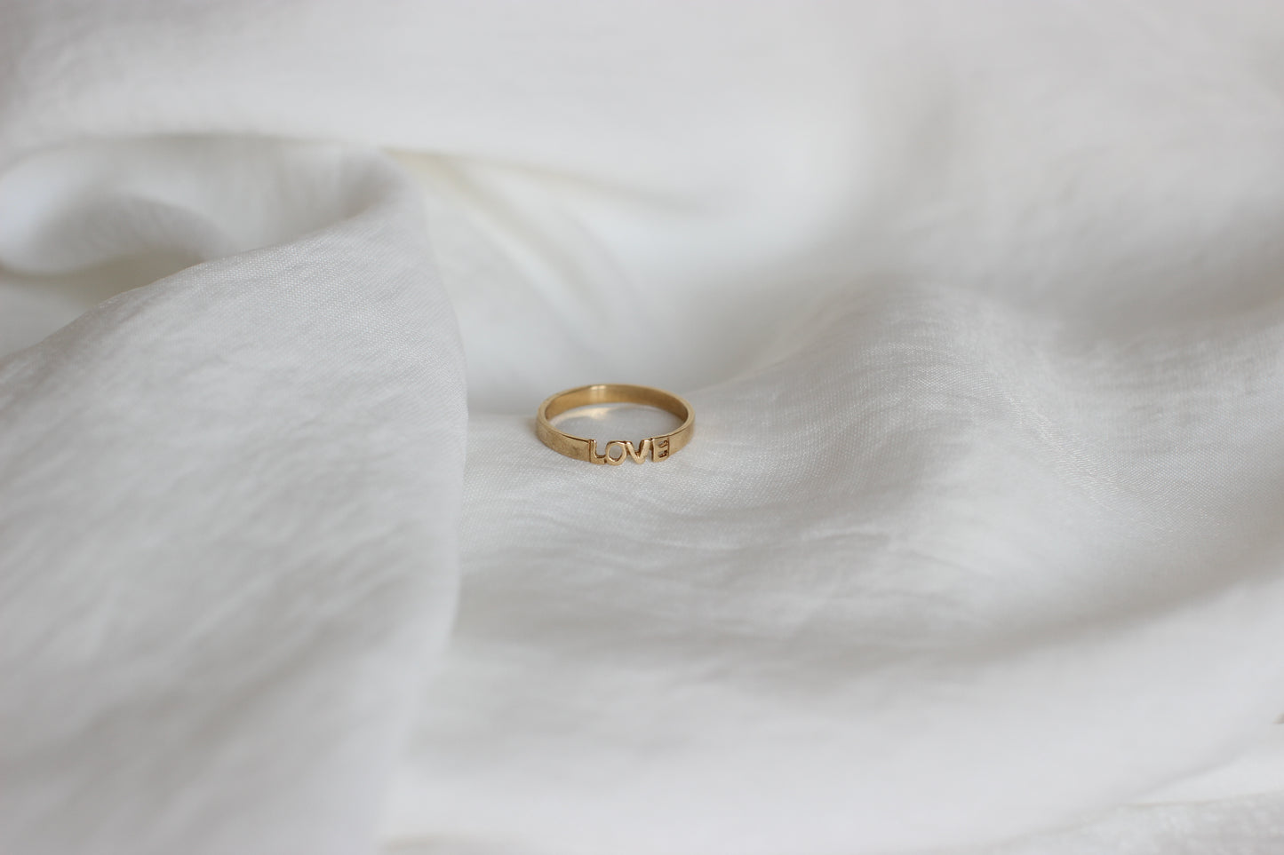 Charming 1950s English Gold "LOVE" Ring