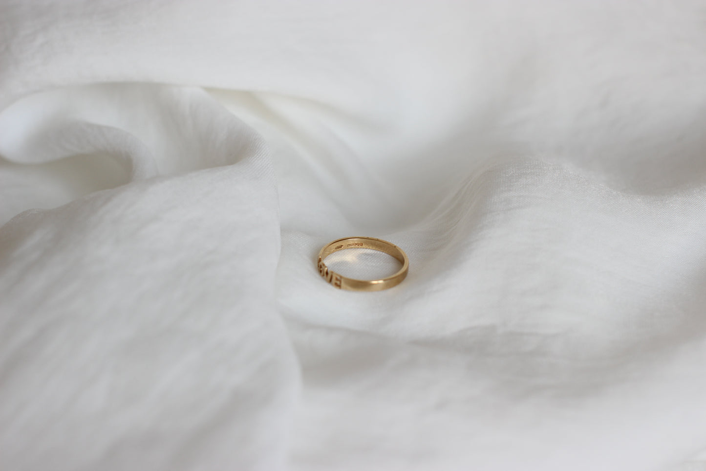 Charming 1950s English Gold "LOVE" Ring