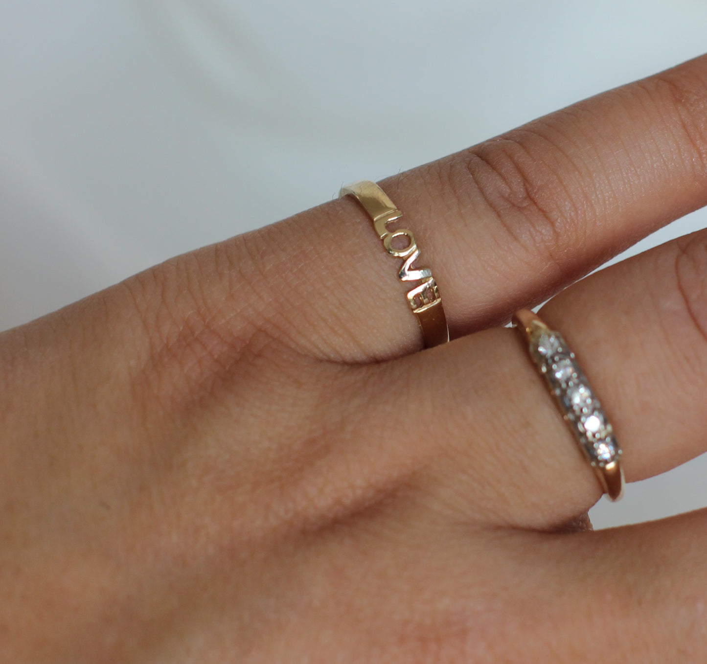 Charming 1950s English Gold "LOVE" Ring