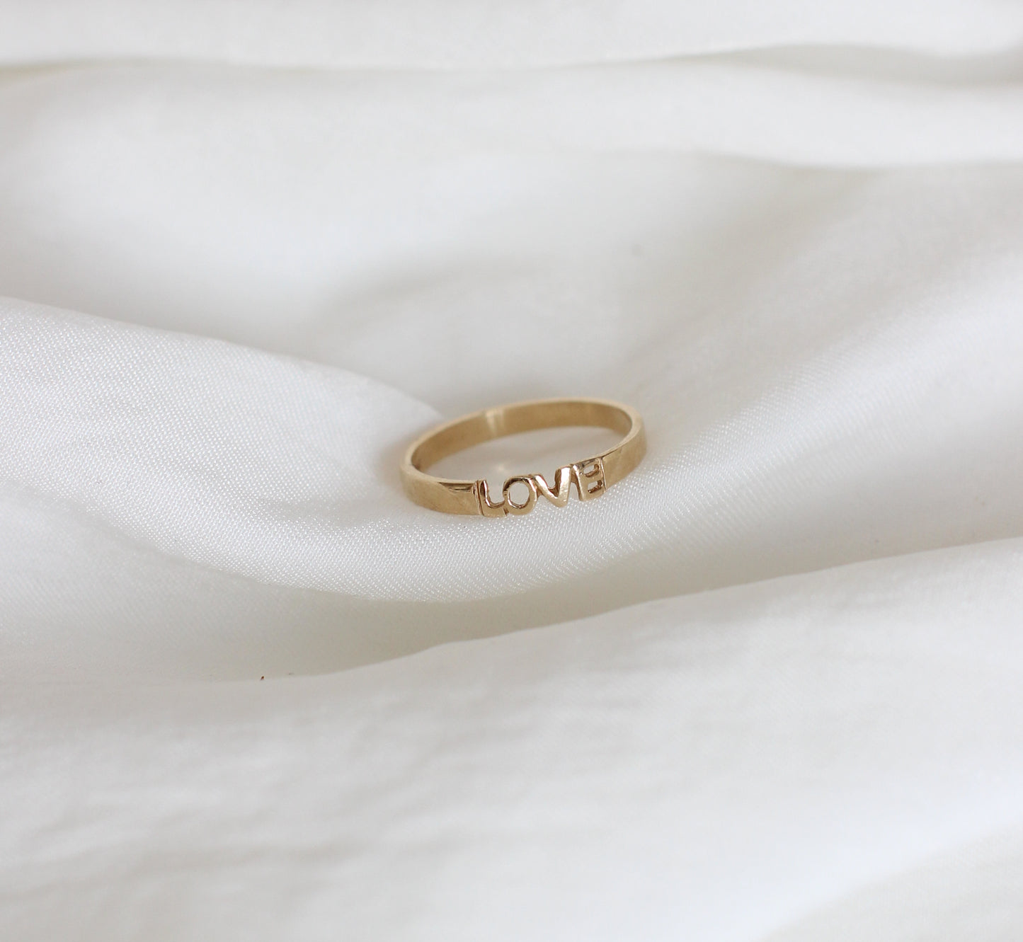 Charming 1950s English Gold "LOVE" Ring