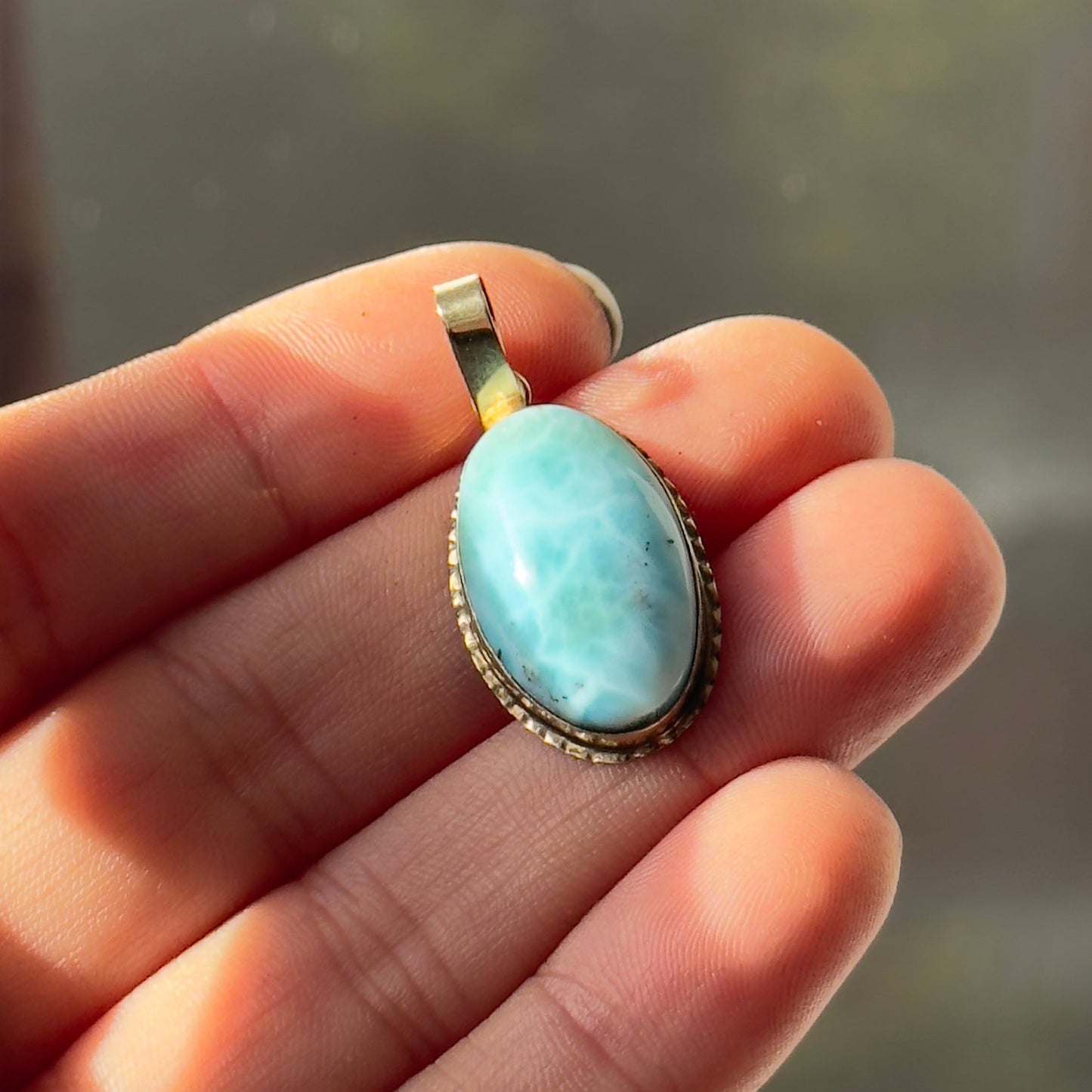 Antique 14k yellow gold & Larimar "The Atlantis Stone"