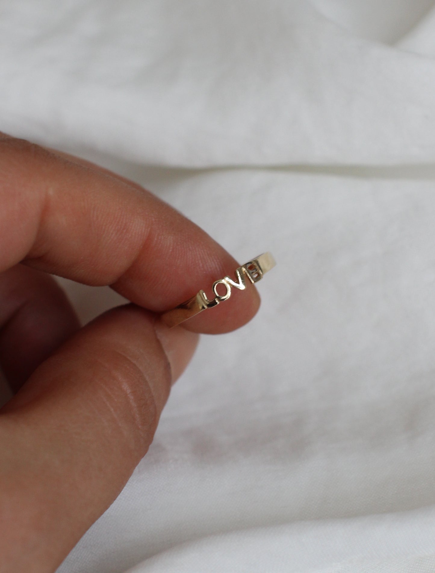 Charming 1950s English Gold "LOVE" Ring