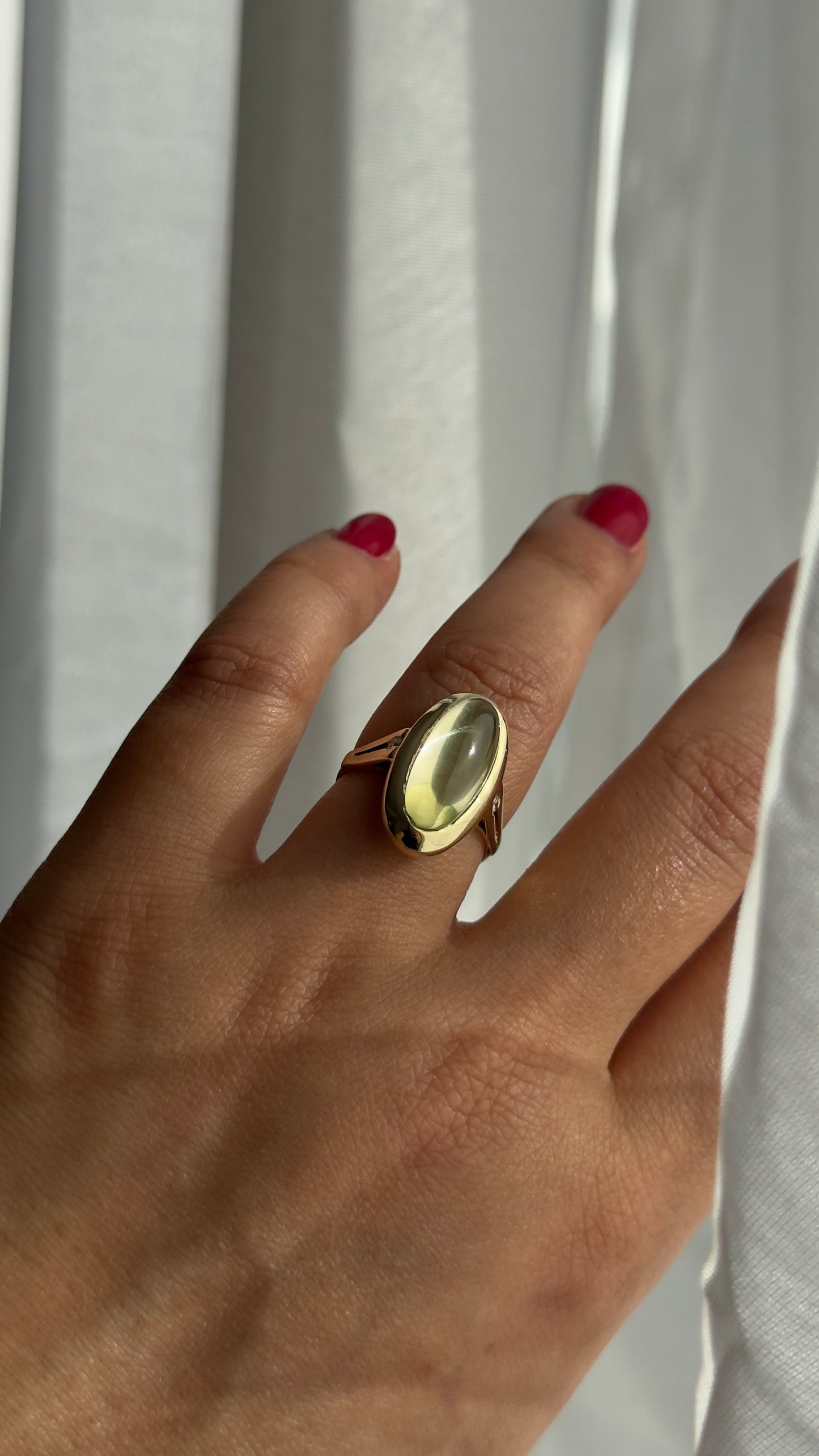 Sou Caprices 14K Yellow Gold Ring with Lemon Quartz and Diamonds