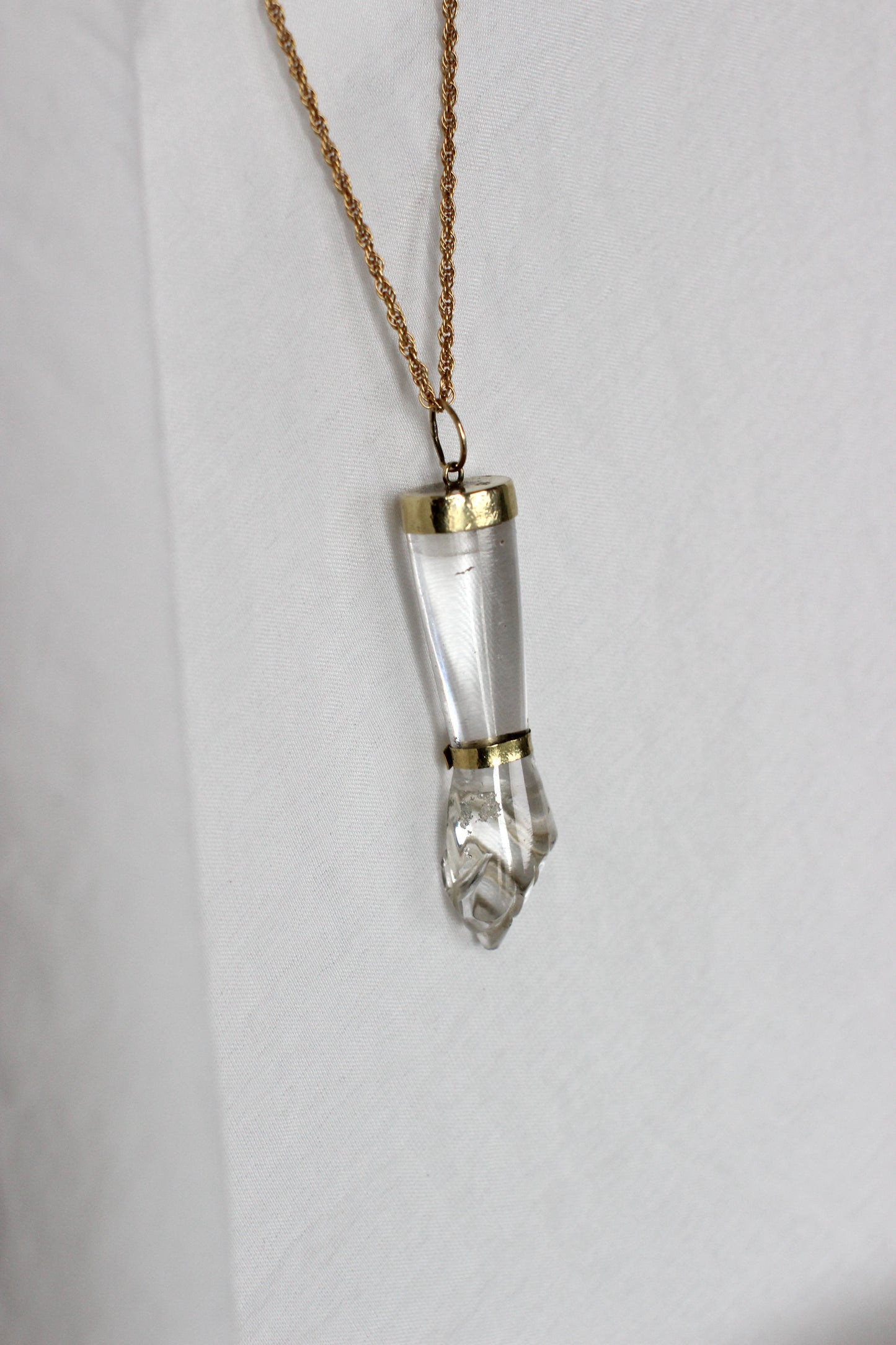 "Figa" 18k yellow gold and rock crystal pendant