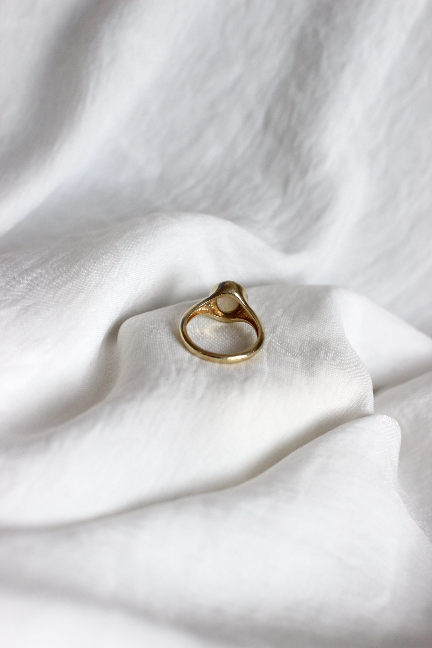 1980's Vintage Opal and 14k Yellow Gold Ring