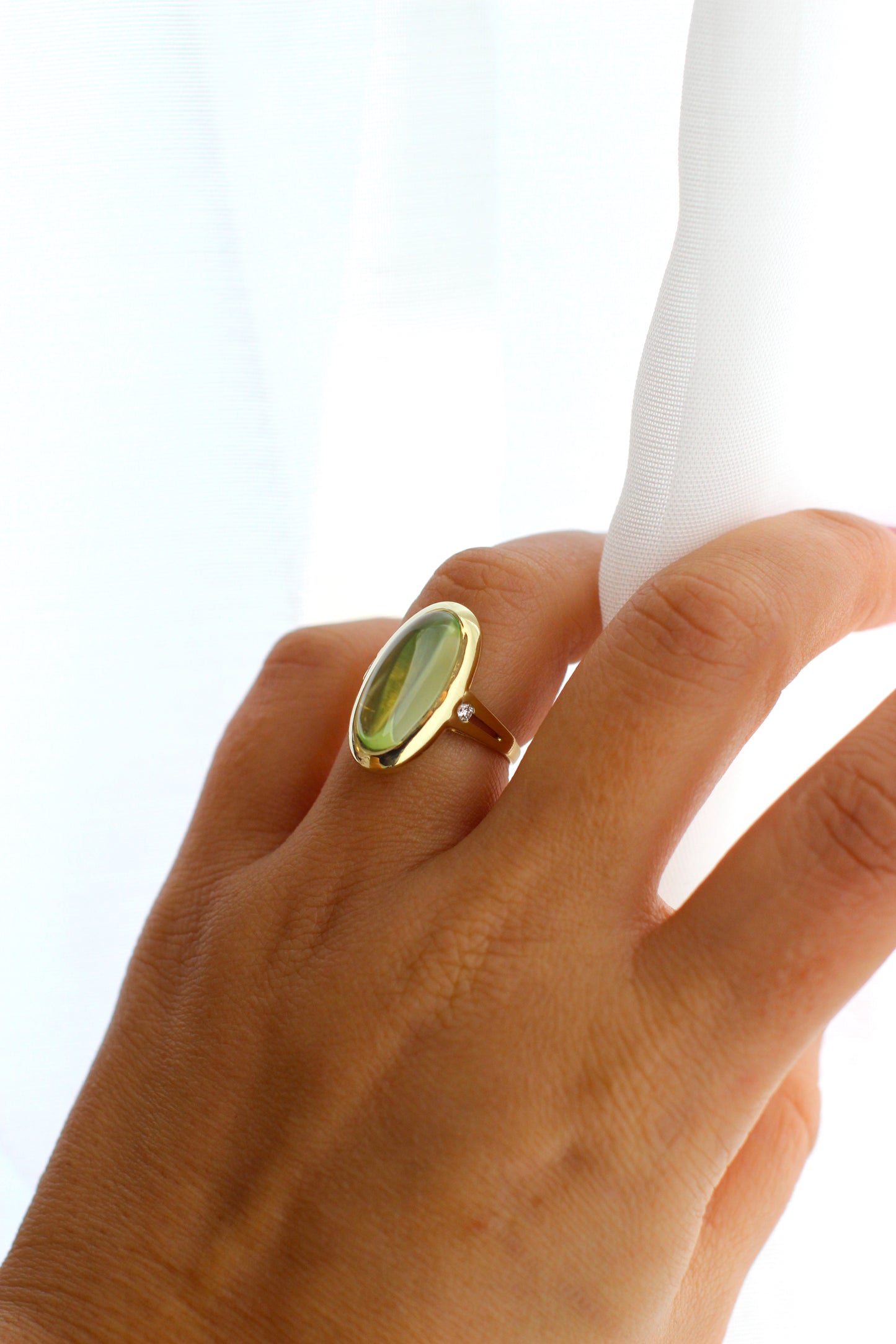 Sou Caprices 14K Yellow Gold Ring with Lemon Quartz and Diamonds