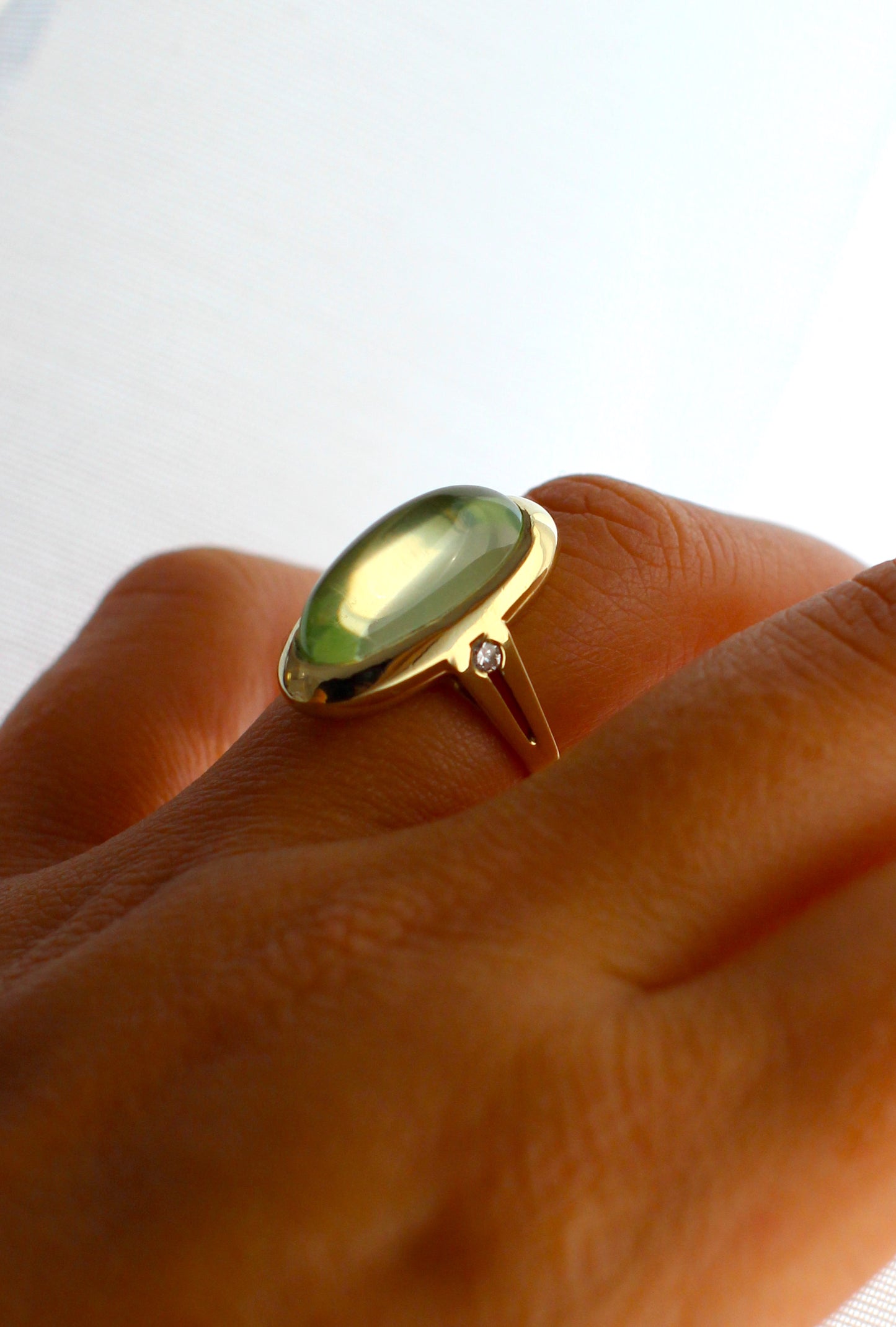 Sou Caprices 14K Yellow Gold Ring with Lemon Quartz and Diamonds