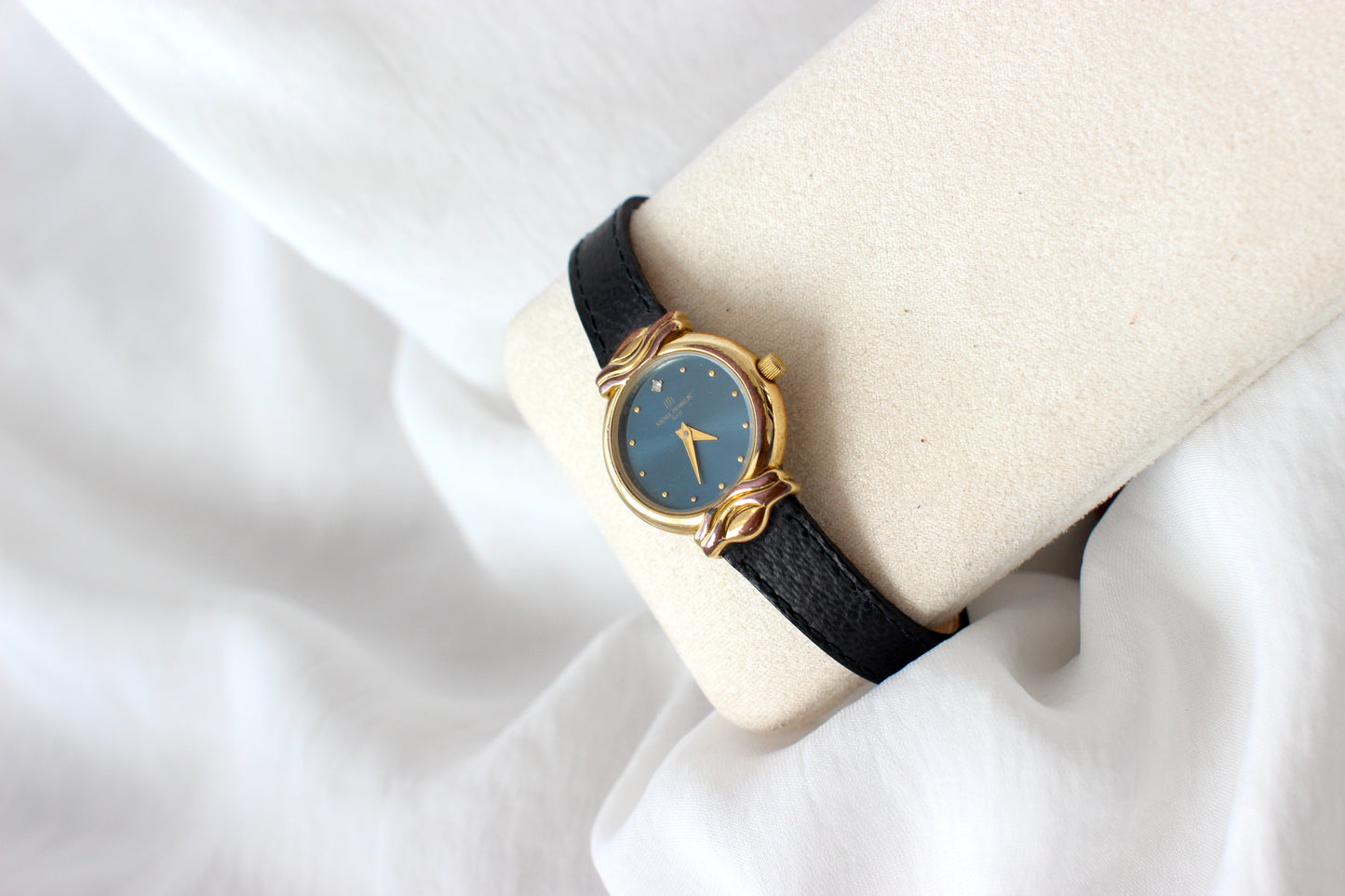 Rare Vintage Michel Herbelin Paris Watch with Petrol Blue Dial