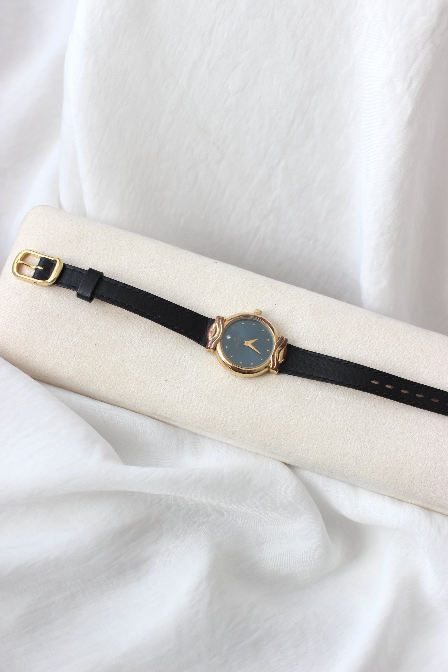 Rare Vintage Michel Herbelin Paris Watch with Petrol Blue Dial