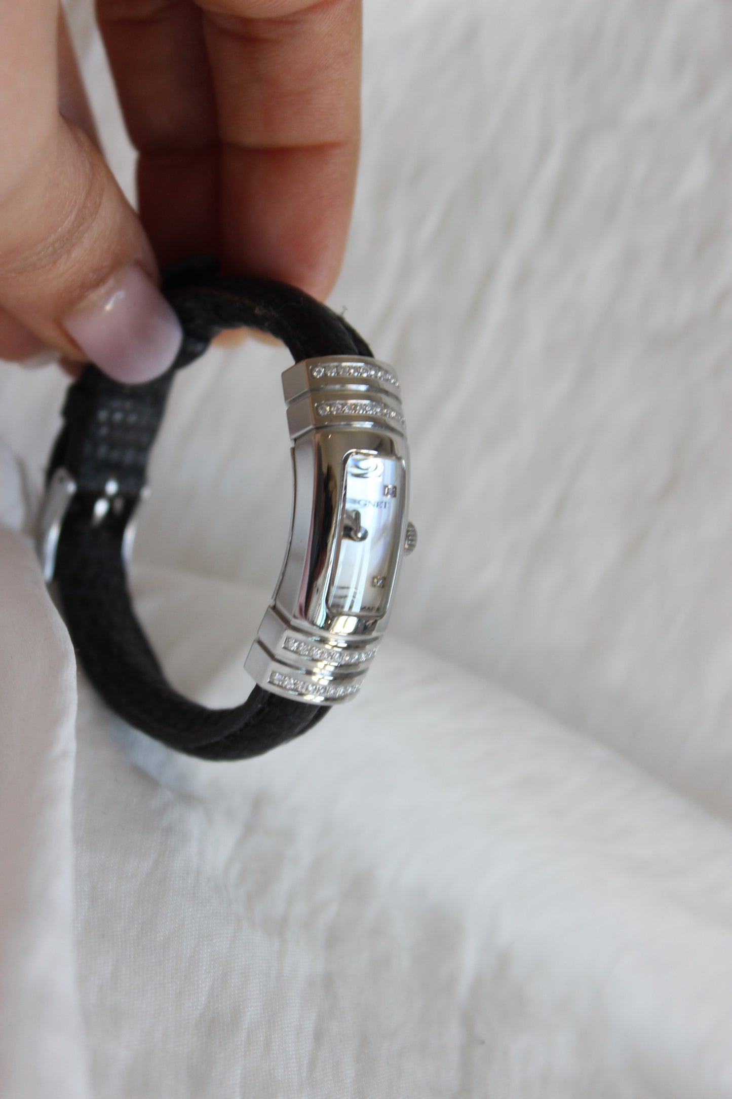 Pequignet Massai Watch – Diamond-Encrusted Steel Case with Mother-of-Pearl Dial