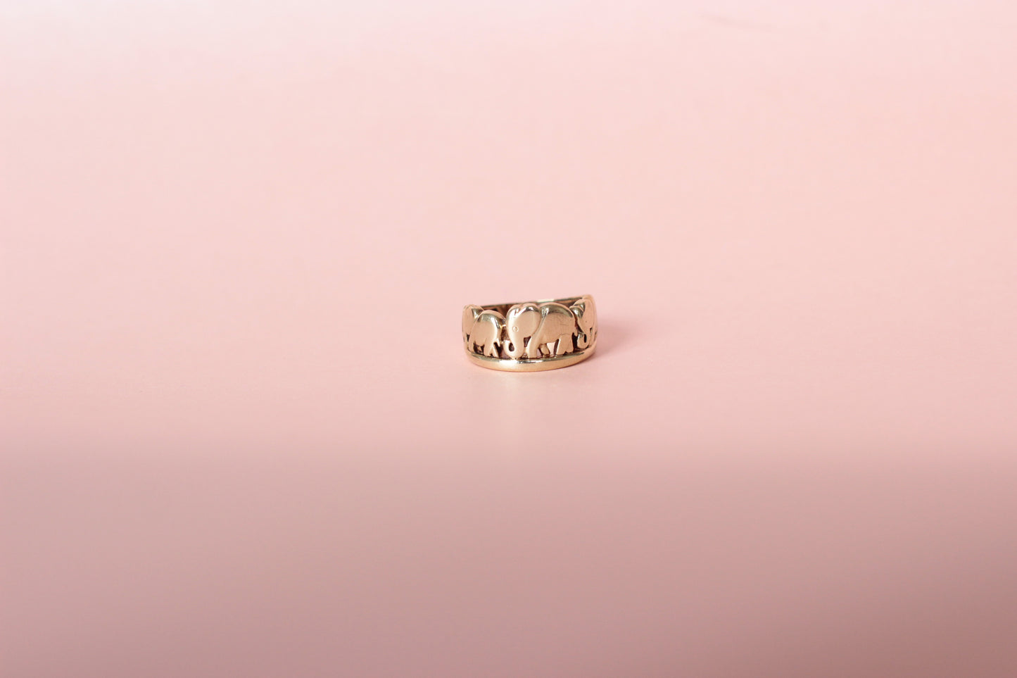 Circa 1960 - Hand sculpted Gold Elephant Ring