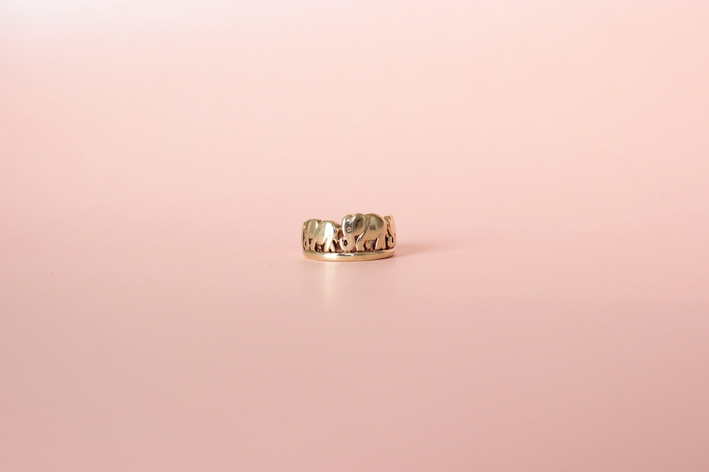 Circa 1960 - Hand sculpted Gold Elephant Ring