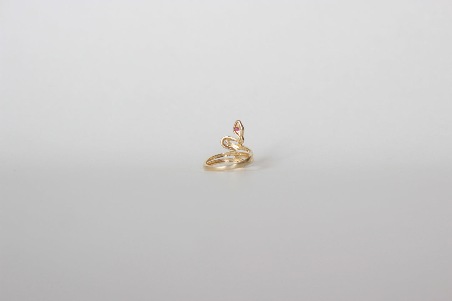 Vintage 1980s Two-Tone 18K Gold Serpent Ring