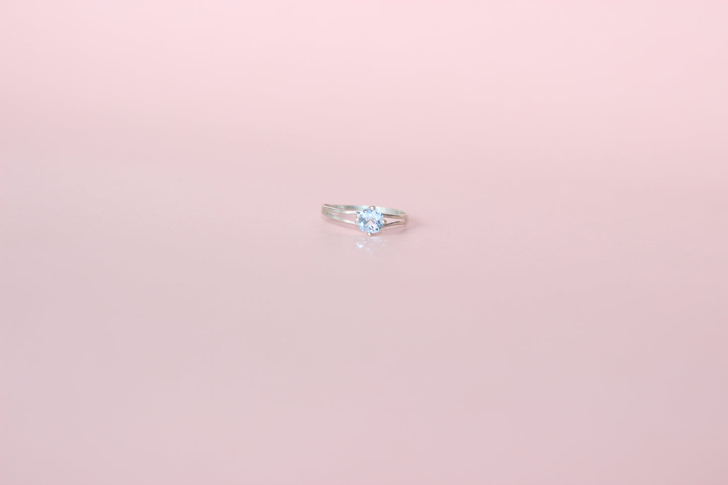 9k White Gold Cushion-Cut Baby Blue Topaz Ring