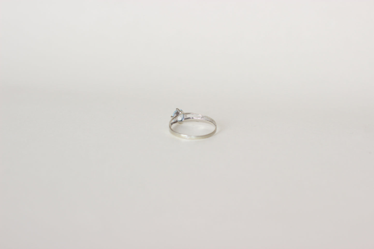 9k White Gold Cushion-Cut Baby Blue Topaz Ring