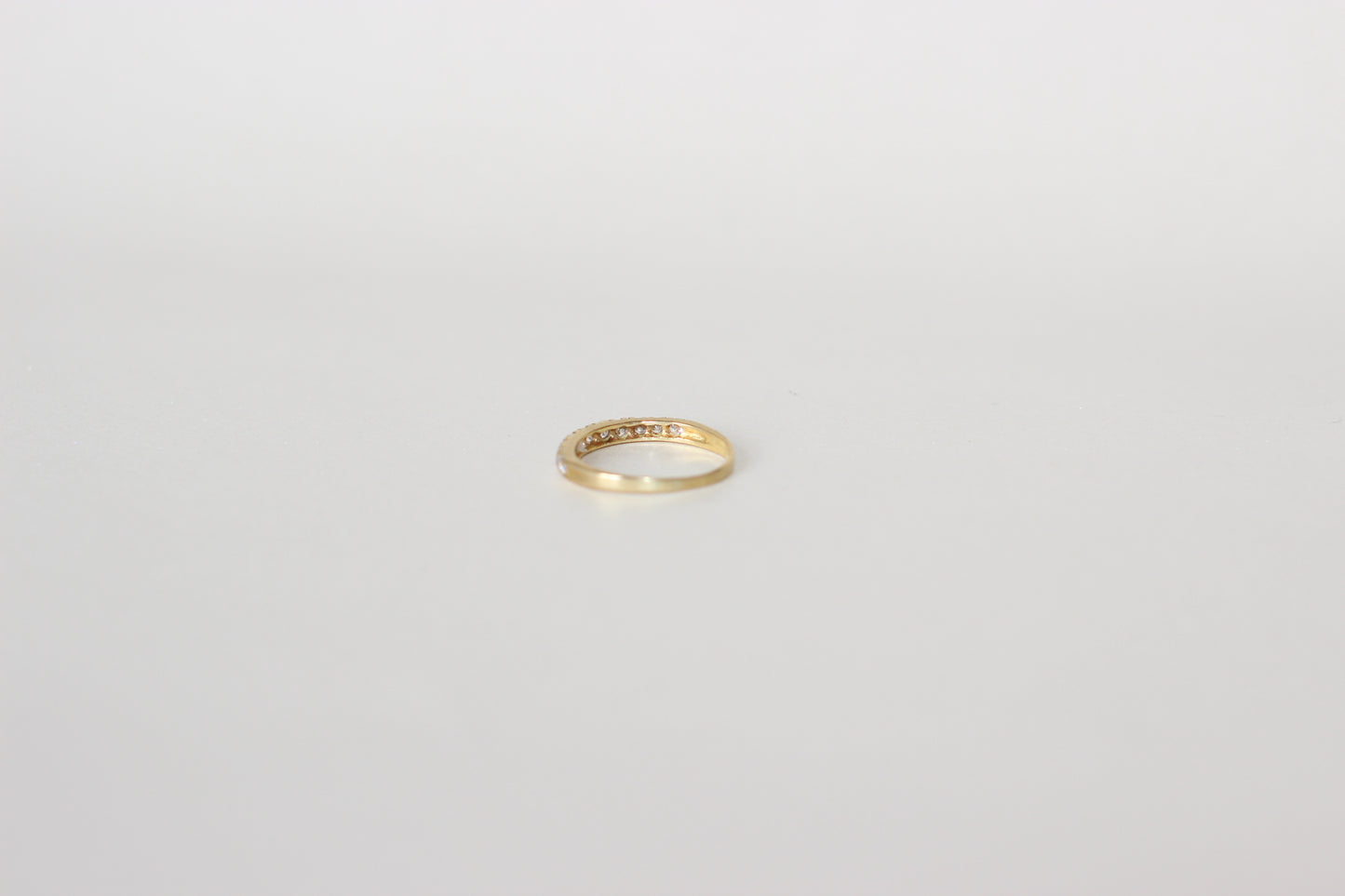 18k Gold Half Eternity Band – Natural Cubic Zirconia