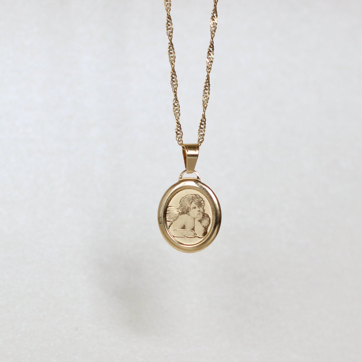 18k Yellow Gold Angel Pendant