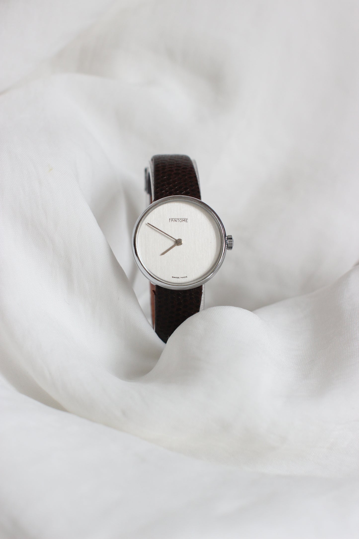 1970's Fantôme Swiss Made Mechanical Watch – Minimalist Silver