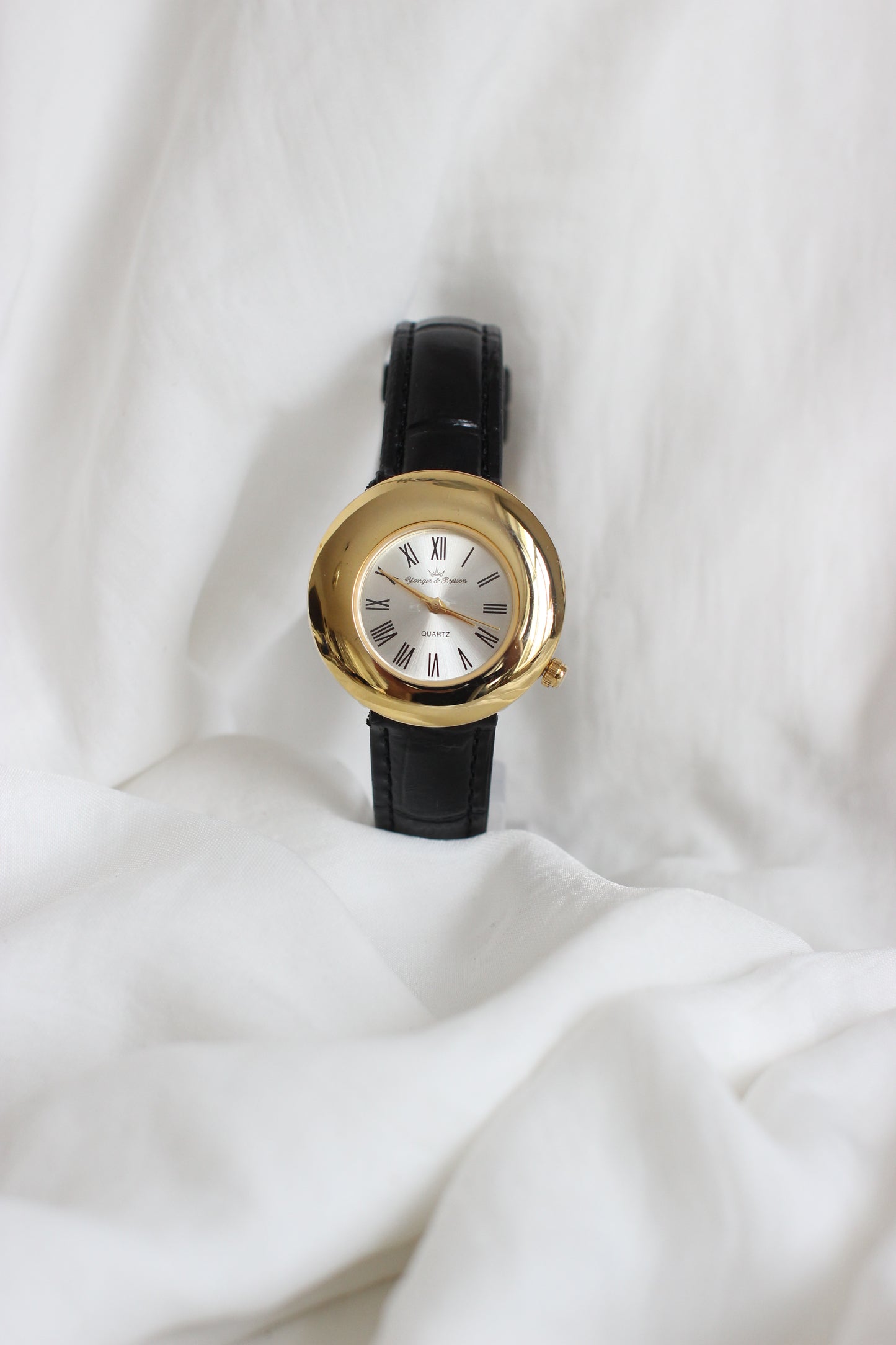 Vintage Younger & Bresson Round Gold Dial Watch – 1980s