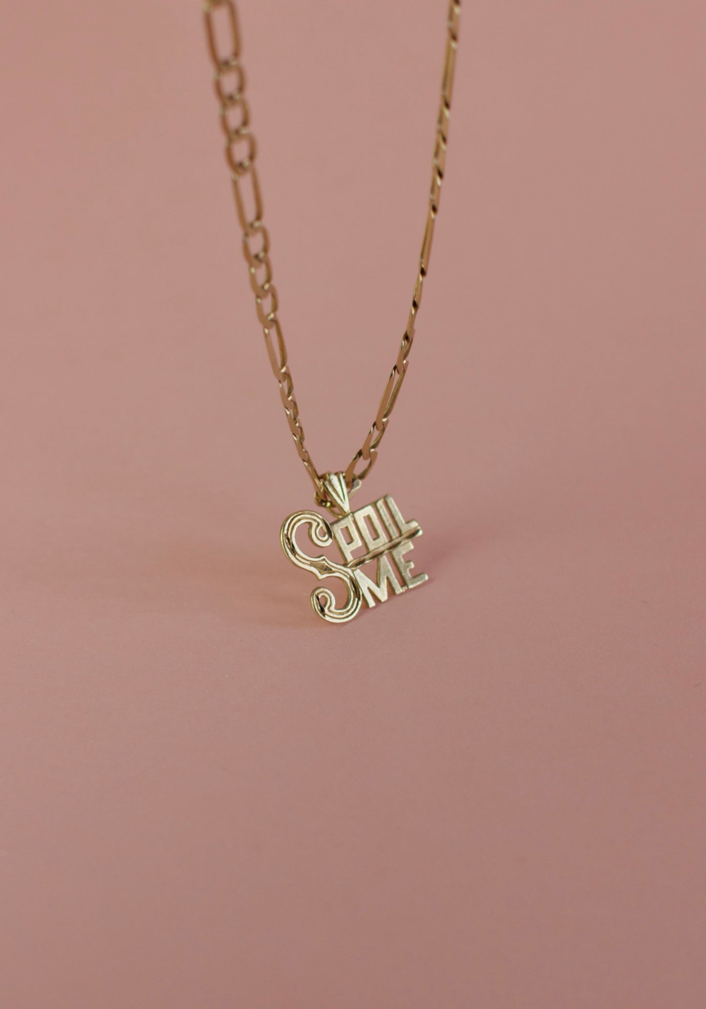 Unique Vintage "SPOIL ME" Gold Talking Charm Pendant