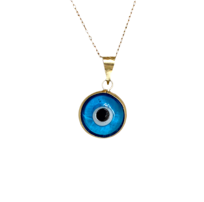 Vintage 18k Gold Pendant with Turquoise Protective Eye 🧿