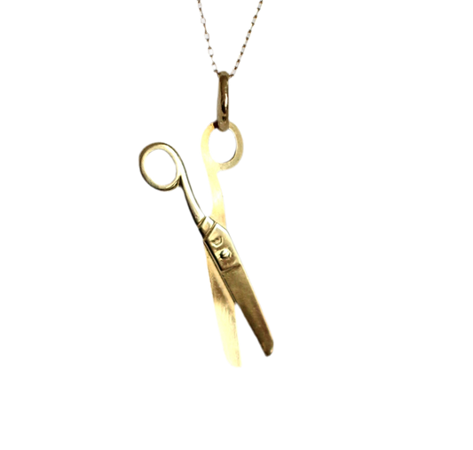 Vintage 18k Yellow Gold Scissors Charm