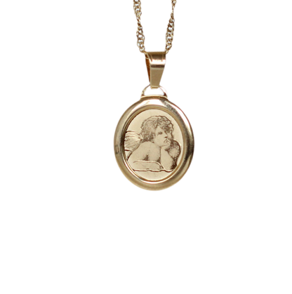 18k Yellow Gold Angel Pendant