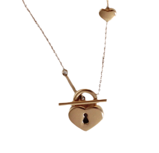 Collier en or massif-  Cadenas en forme de coeur 