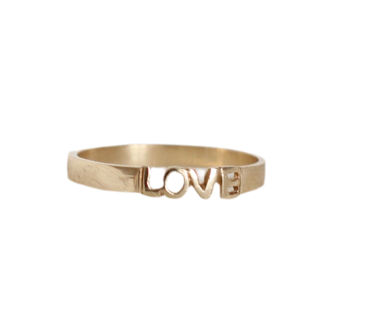 Charming 1950s English Gold "LOVE" Ring