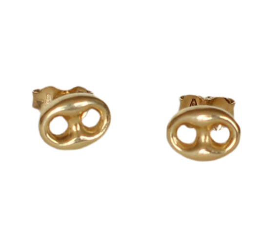 1980s Vintage 18k Gold "Graine de Café" Earrings