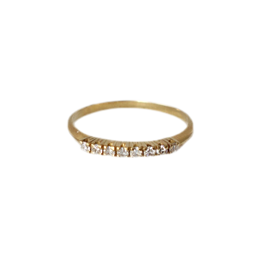 Vintage 18-Carat Gold "Wedding Band" with 8 Diamonds