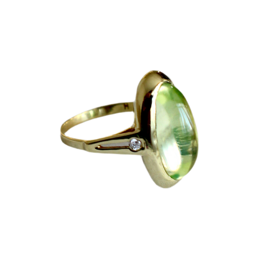 Sou Caprices 14K Yellow Gold Ring with Lemon Quartz and Diamonds