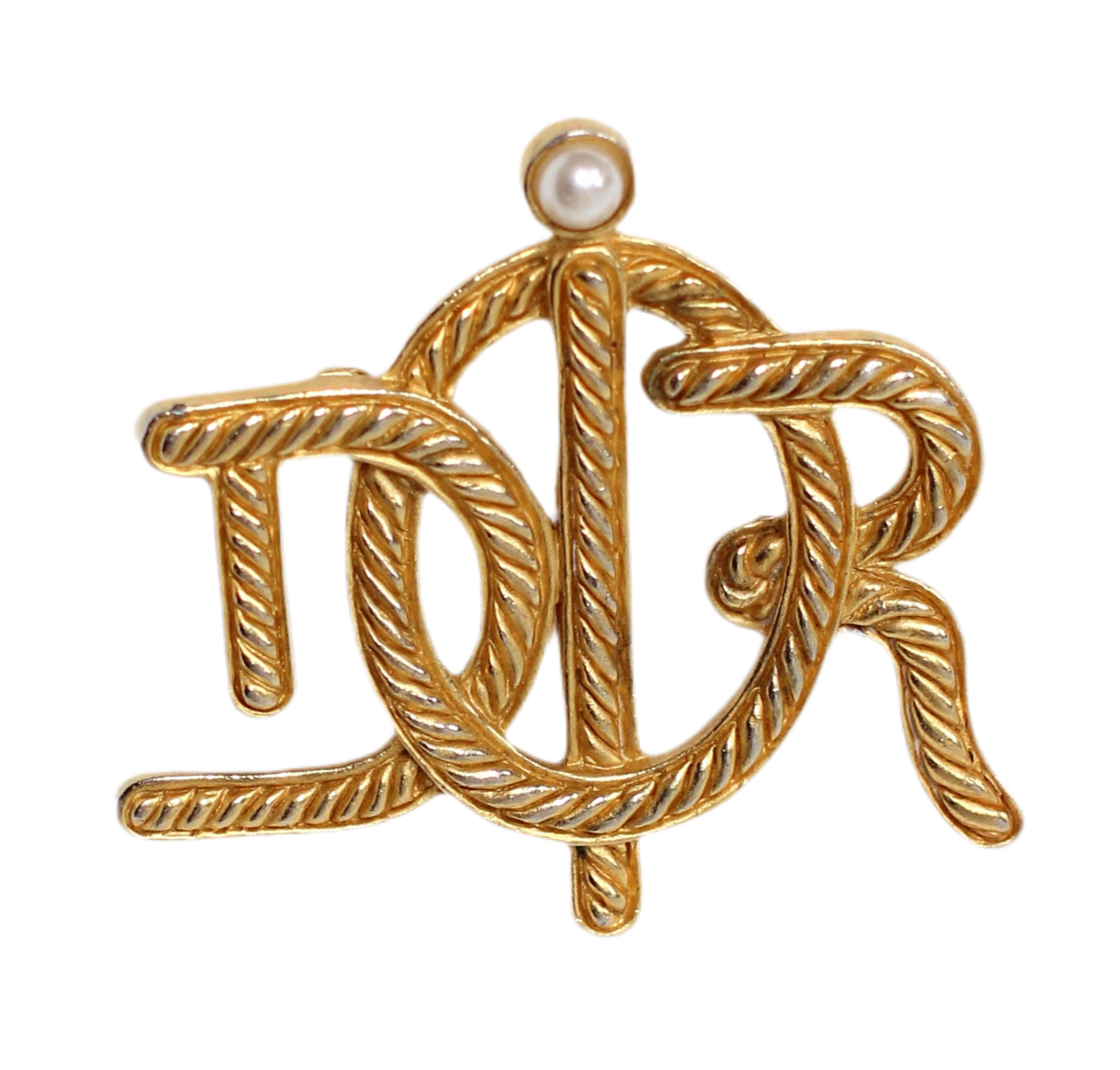 Broche symbole tressée en corde de bateau Dior des années 1980