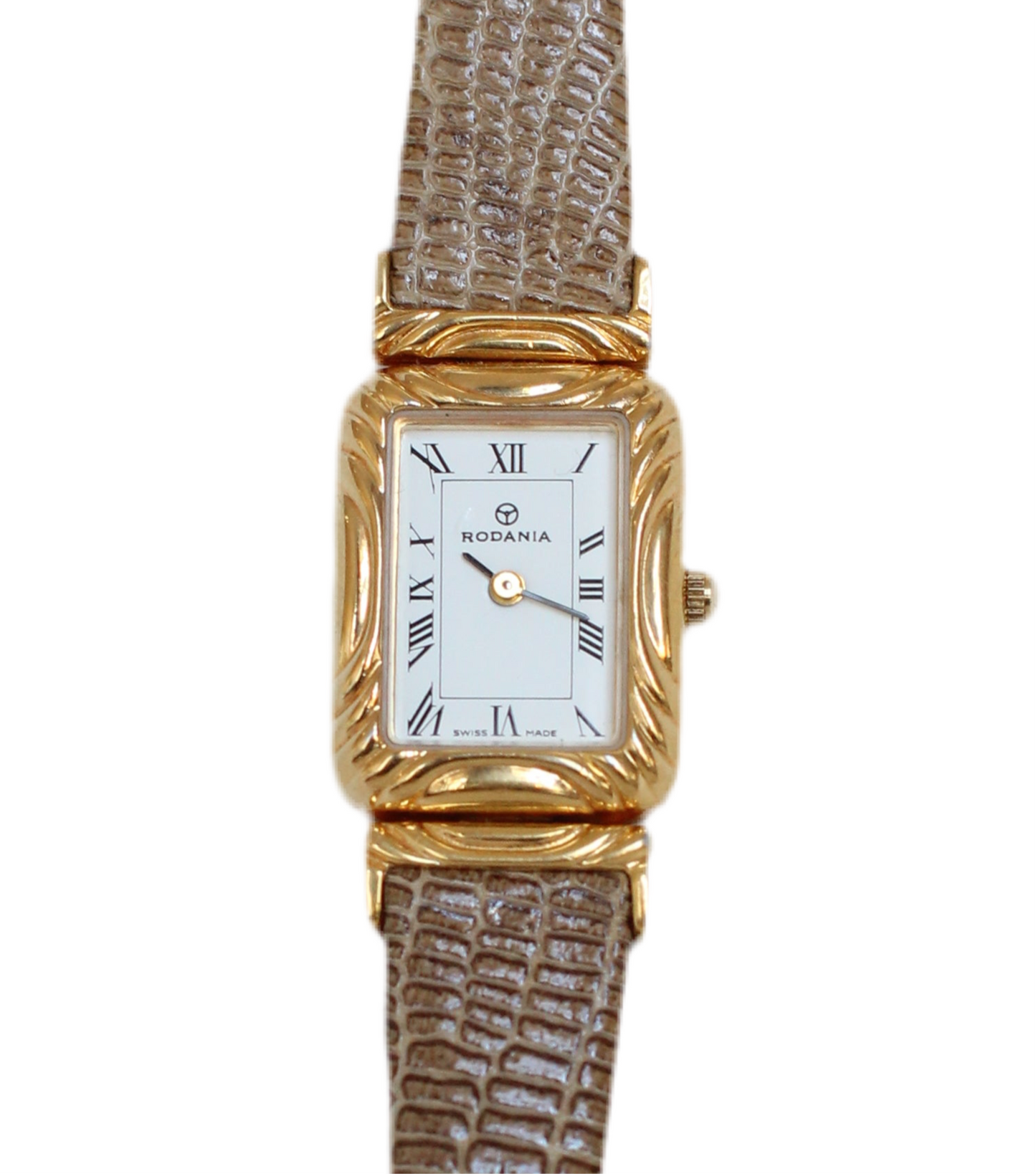 Vintage Rodania Quartz Watch with Romantic Arabesque Dial – 1980s/90s