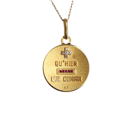 Pink Sapphires Augis 18K Gold & Diamonds "Plus Qu'Hier Moins Que Demain"
