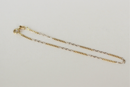 Vintage Mini Chain Bracelet – 18K Two-Tone Gold – 1980s