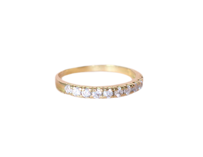 18k Gold Half Eternity Band – Natural Cubic Zirconia