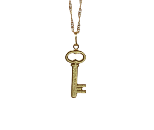 1980's Yellow Gold Key Pendant