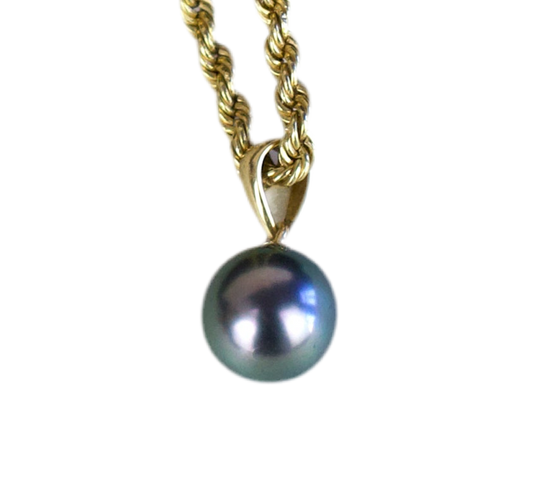 Divine Tahitian Black Pearl & Gold charm