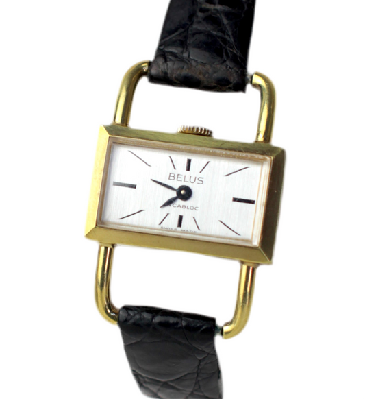 Vintage Belus Mechanical Watch with Silvered Dial and Gold-Plated Arches