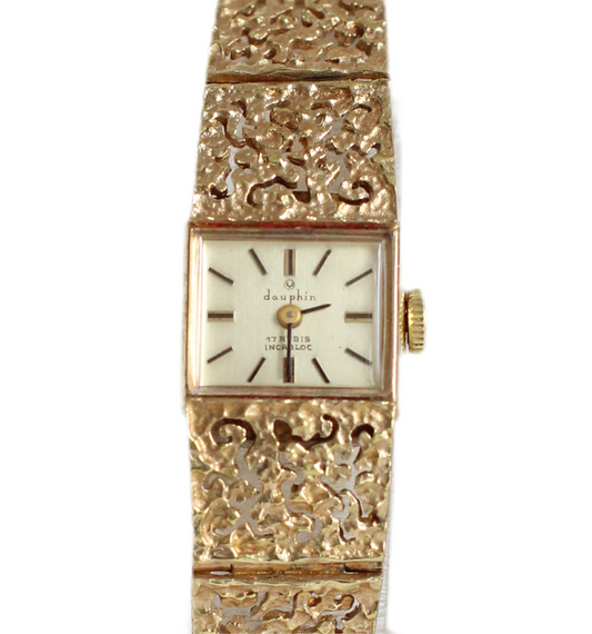 Vintage Dauphin Mechanical Watch – 1960s Lace-Style Mesh